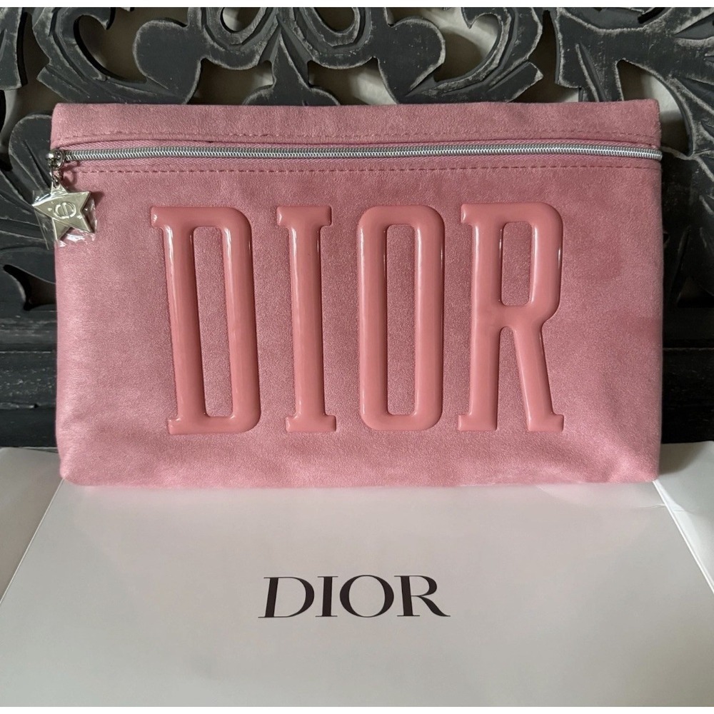 Dior Beauty Pink Trousse Pouch GWP Cosmetic Makeup Travel Vanity Bag NIB